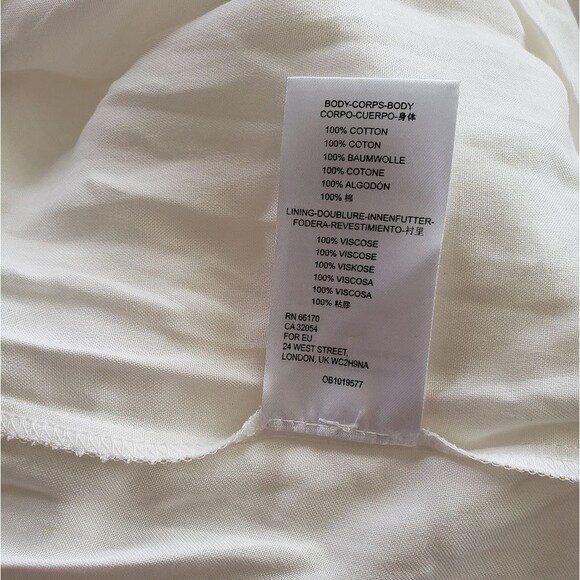 Anthropologie Eyelet Tie Neck 100% Cotton Summer Dress White Size 4 Round Neck - Picture 12 of 12